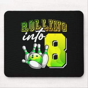 Bowling Party Rolling Into 8 8th Birthday Girls Bo Mouse Pad