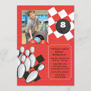 Bowling Photo Invitation