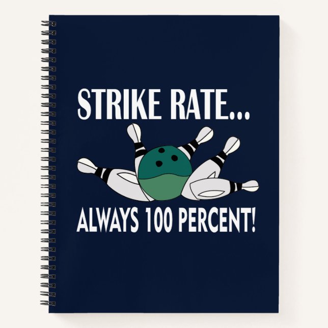 Bowling Pin Ball Strike Team  Notebook (Front)