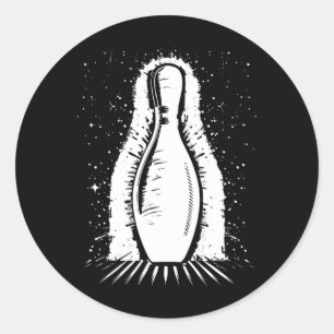 Bowling Pin Bowler  Classic Round Sticker