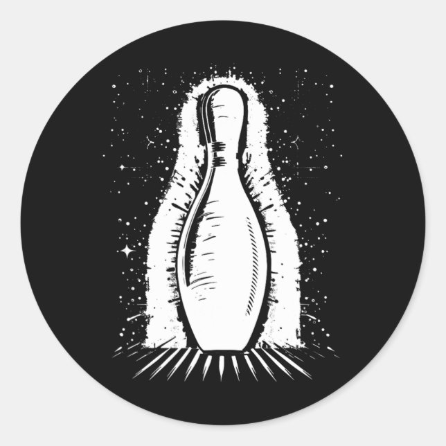 Bowling Pin Bowler  Classic Round Sticker (Front)