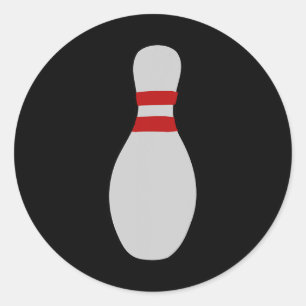 Bowling Pin Costume Ll Ten-pins Alley Strike Spare Classic Round Sticker