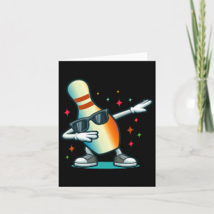 Bowling Pin Dabbing Sungles Bowler Player Kids Boy Card