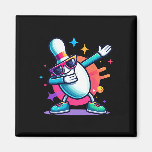 Bowling Pin Dabbing Sungles Bowler Player Kids Boy Magnet
