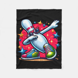 Bowling Pin Dabbing Sungles Bowler Player Men Wome Fleece Blanket
