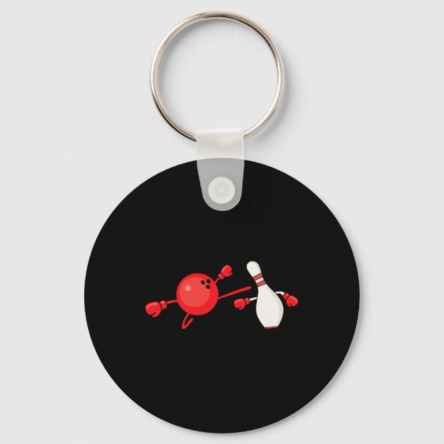 Bowling Pin Karate  Key Ring (Front)