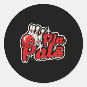 Bowling Pin Pals 1 Classic Round Sticker