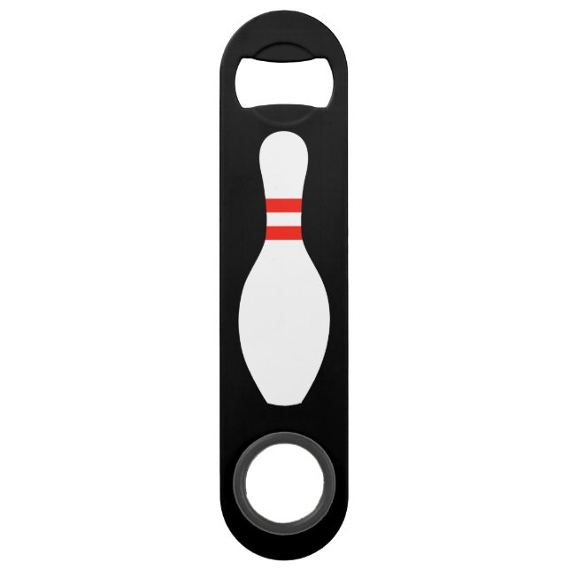 Bowling pin speed bottle opener for bowler (Back)