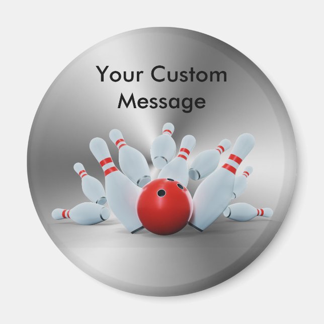 Bowling pins 10 Pin Bowling Ball Custom Magnet (Front)