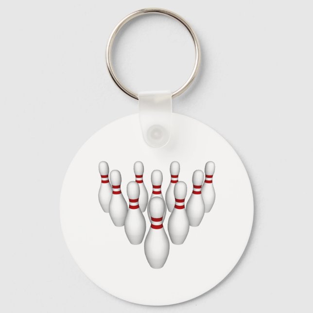 Bowling Pins: 3D Model: Key Ring (Front)
