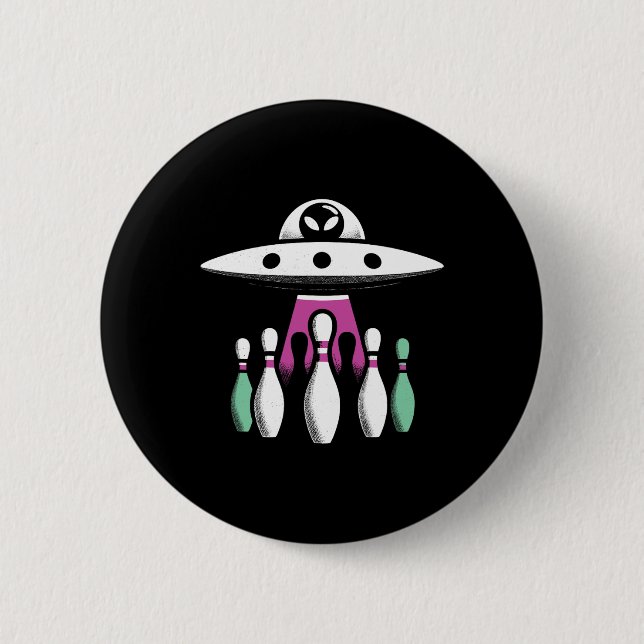 Bowling Pins Abduction Alien Ufo - Funny Alien Inv (Front)