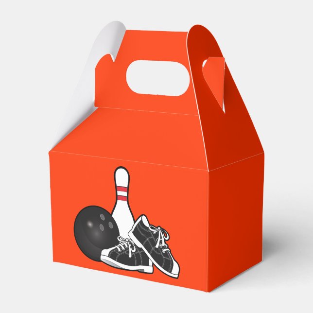 Bowling Pins and Ball Favour Box (Front Side)