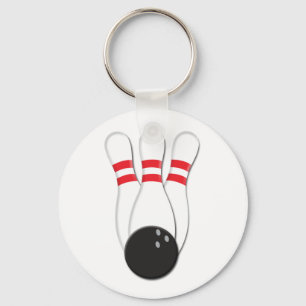 Bowling Pins and Ball Key Ring