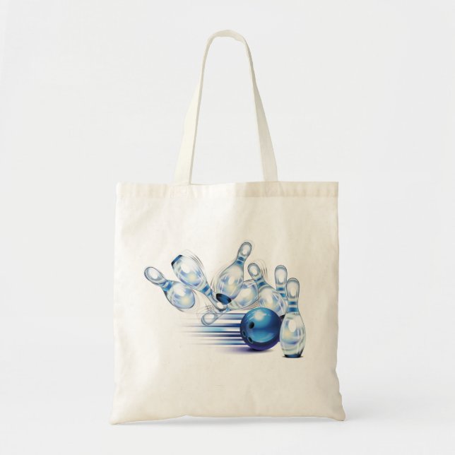 Bowling pins and ball     tote bag (Front)