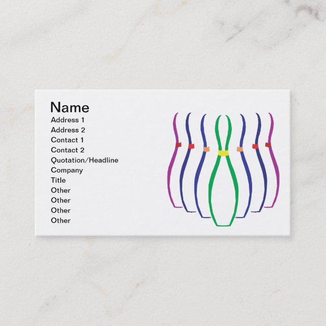 Bowling Pins Business Card (Front)