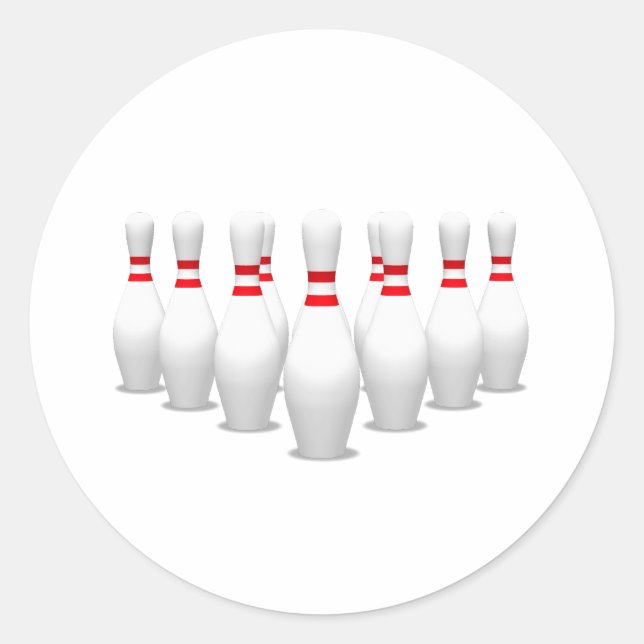 Bowling Pins: Classic Round Sticker (Front)