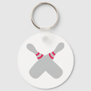 bowling pins crossed key ring
