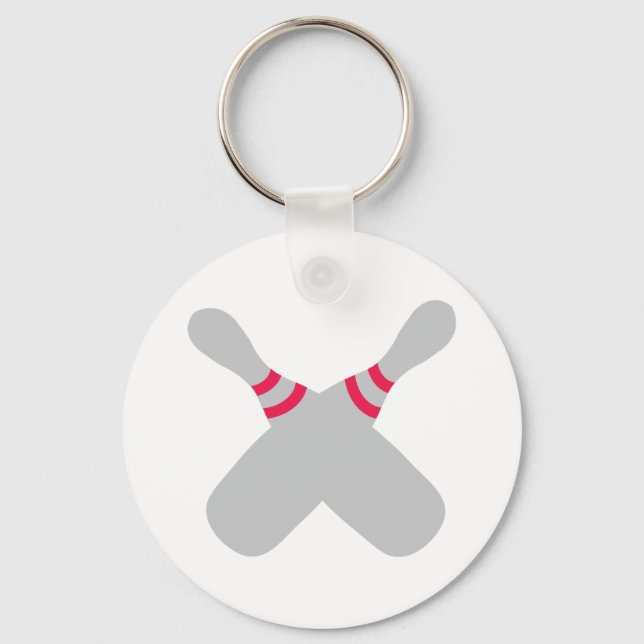 bowling pins crossed key ring (Front)