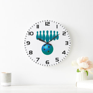 Bowling Pins  Large Clock