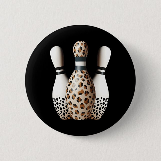 Bowling Pins Leopard Cheetah Print Bowler Sport Gr (Front)