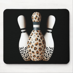 Bowling Pins Leopard Cheetah Print Bowler Sport Gr Mouse Pad