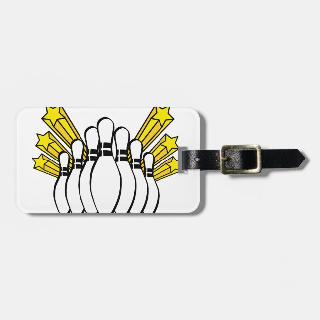 Bowling Pins Luggage Tag (Front Horizontal)