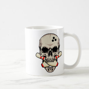 Bowling Pins Retro Skull Skeleton Head Bowling Ll Coffee Mug