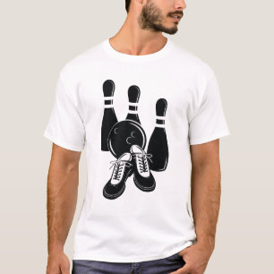 bowling pins shoes and ball sports art  T-Shirt