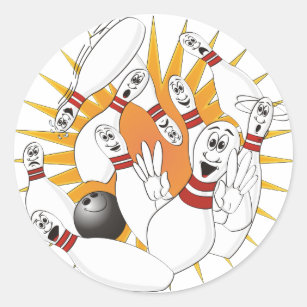 Bowling Pin Cartoon Stickers Zazzle Au