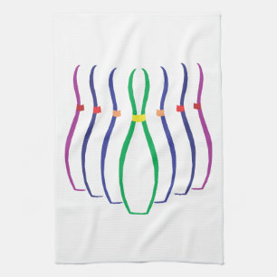 Bowling Pins Tea Towel