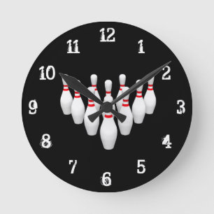 Bowling Pins: Wall Clock