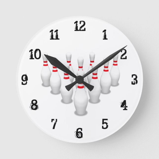 Bowling Pins: Wall Clock (Front)