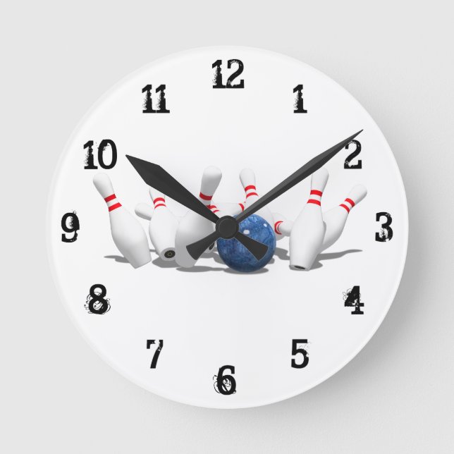 Bowling Pins: Wall Clock (Front)
