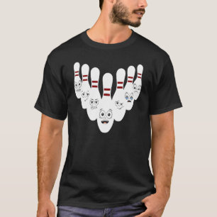 Bowling Pins With Hilarious Expressions Bowling T-Shirt