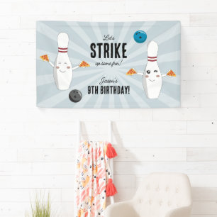 Bowling Pizza Strike Up Some Fun Kids Birthday  Banner