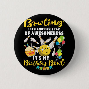 Bowling Player Bowler Playing Bowling Birthday 6 Cm Round Badge