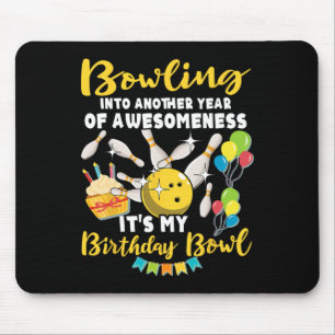 Bowling Player Bowler Playing Bowling Birthday Mouse Pad