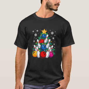 Bowling Player Christmas Tree Light Xmas Bowling L T-Shirt