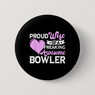 Bowling Player Coach Bowler Wife 6 Cm Round Badge