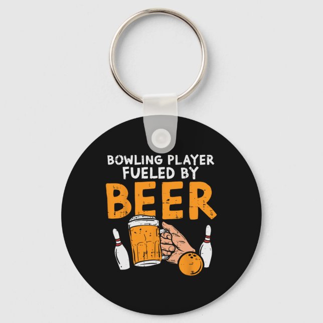 Bowling Player Fuelled Funny Sport Bowler Player T Key Ring (Front)