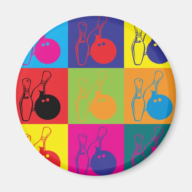 Bowling Pop Art Magnet (Front)