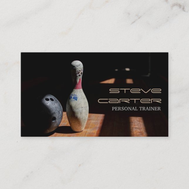 Bowling professional Personal Trainer Teacher Business Card (Front)
