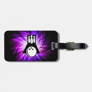 Bowling; Purple Luggage Tag