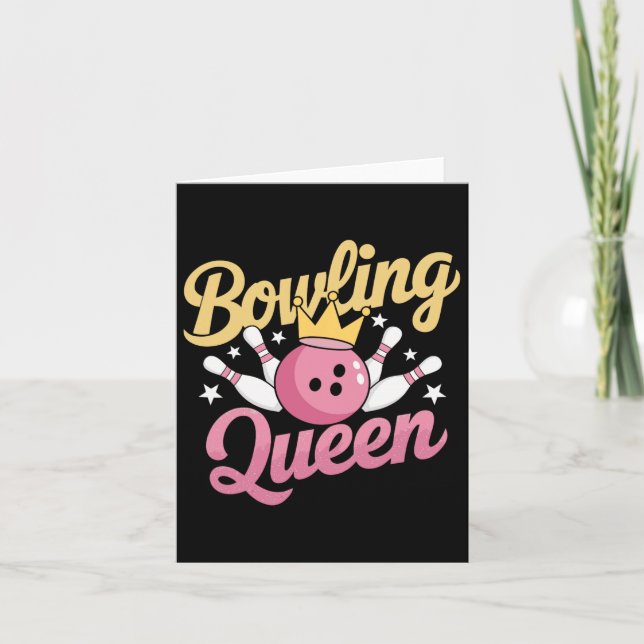 Bowling Queen Bowler Funny Bowling  Card (Front)