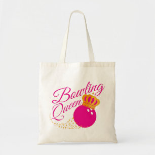 Bowling Queen design Funny Gift For Girls Bowlers Tote Bag