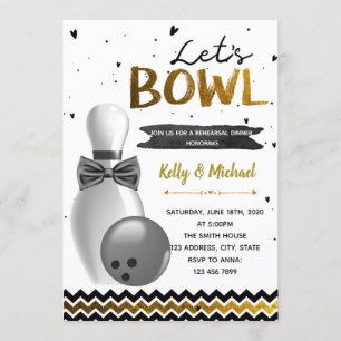 Bowling rehearsal dinner party invitation