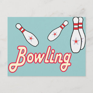 Bowling Retro Postcard