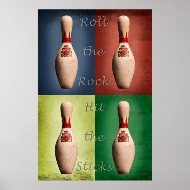 Bowling, Roll the Rock, Hit the Sticks Poster (Front)