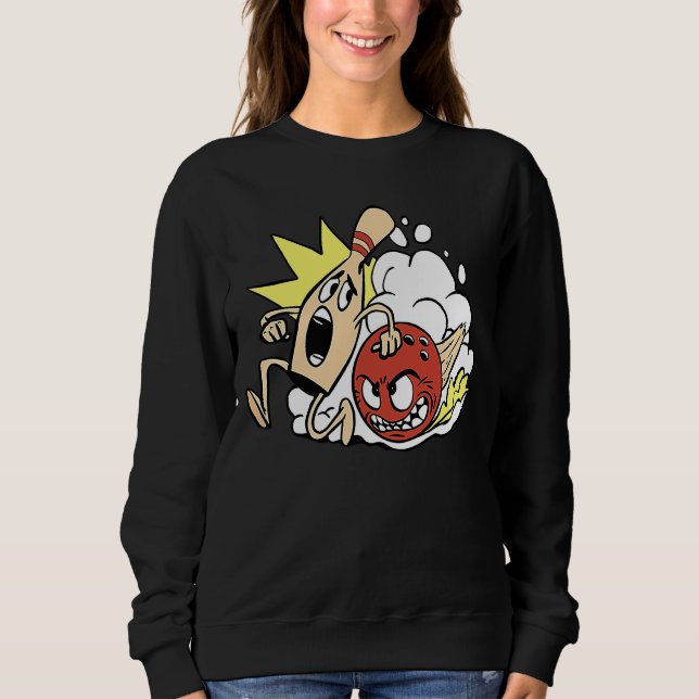 Bowling Run Chase Bowling Pin Bowler Strike Bowlin Sweatshirt (Front)