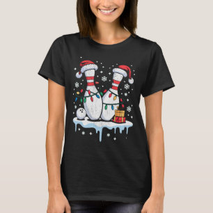 Bowling Santa Hat Funny Christmas Long Sleeve  T-Shirt